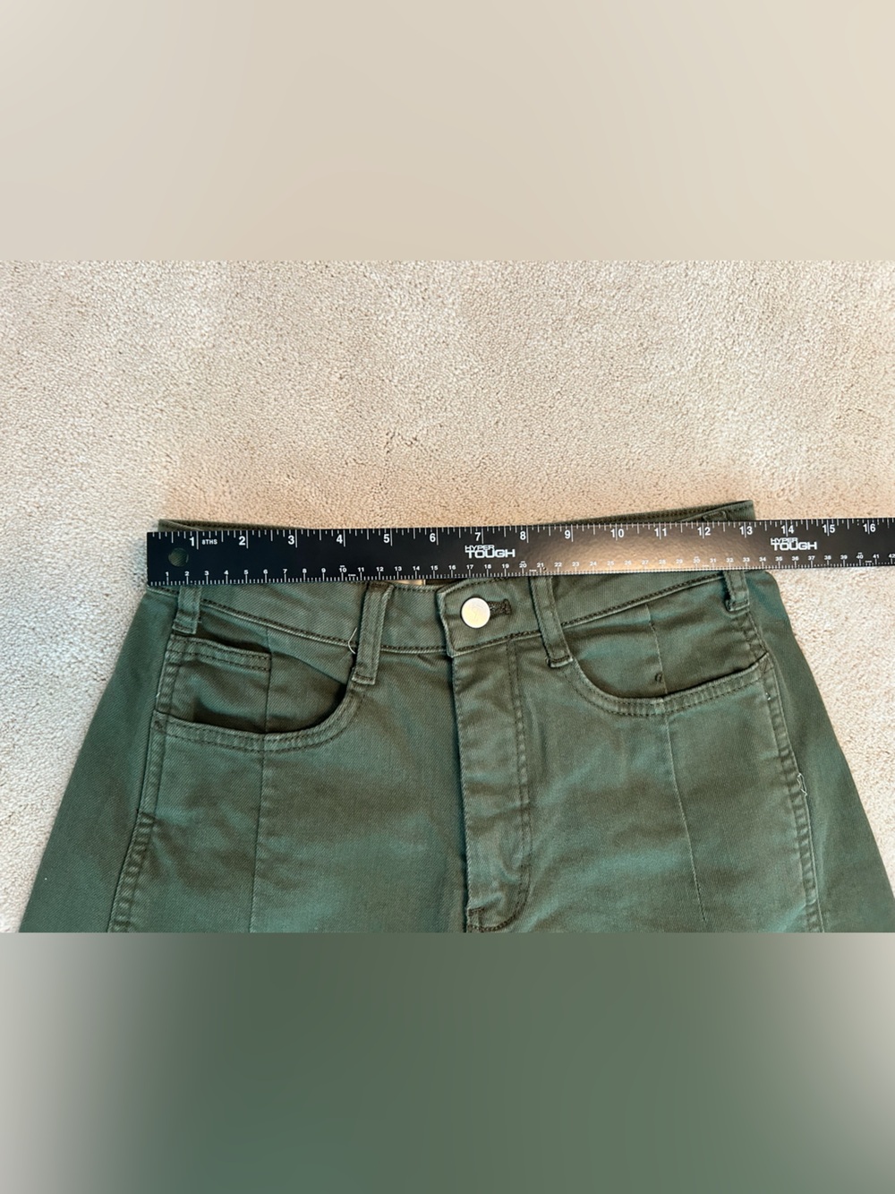 Anthropologie Pilcro Olive Green Wide-Leg cropped barrel Jeans 25P - Picture 3 of 5